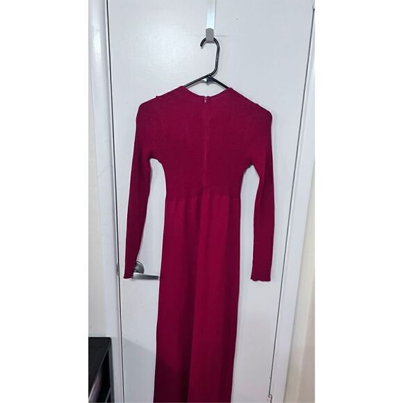 Tricots by Youth Guild Womens Ribbed Knit Long Sleeve Maxi Long Dress Red Size 6 - Picture 8 of 16